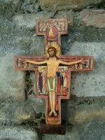 San Damiano Crucifix which Francis heard speaking to his heart, 'Francis, go, repair my house which as you see is falling into ruin'