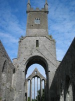 A view of the tower & east window, Ennis Friary, Co. Clare